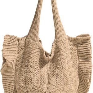 Crochet Beach Tote Bag Women Summer Cute Aesthetic Travel Handbag